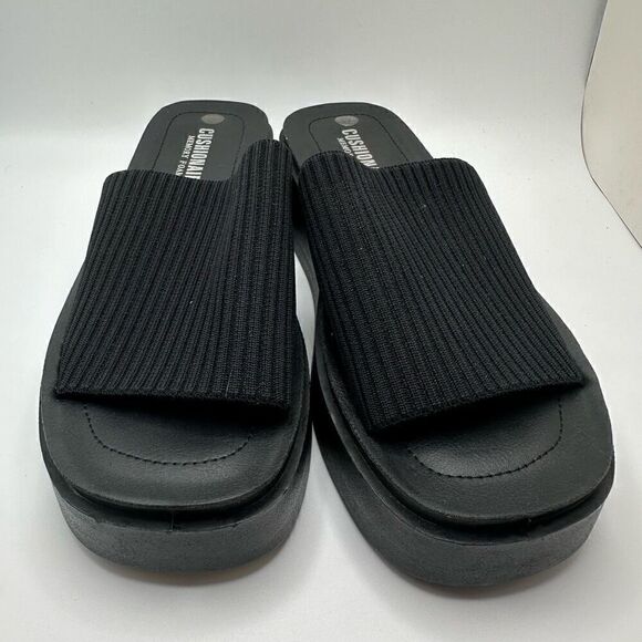CUSHIONAIRE Women's Pim knit platform sandal with +Memory Foam 6 BLACK - Picture 2 of 7